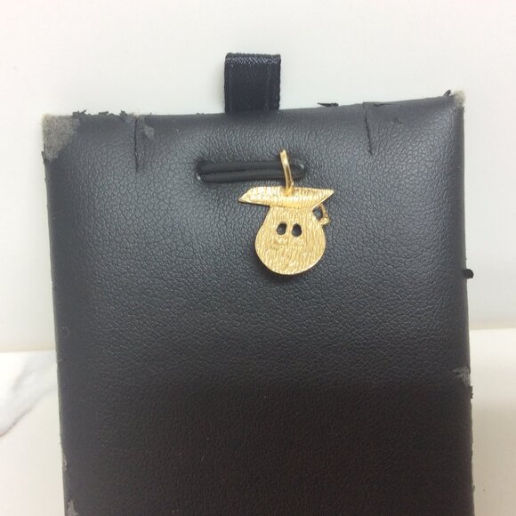 14K Yellow Real Solid Gold Smiley Face Graduation Cap Charm Pendant 1gr - Picture 2 of 6